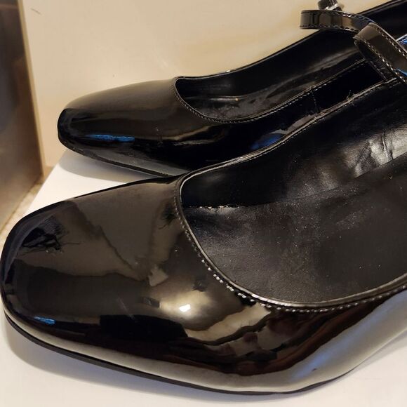 New Marc Fisher "Charin" Blk Pat. Leather Block Heel Mary Jane Pumps Sz.10 $128 - Picture 5 of 9
